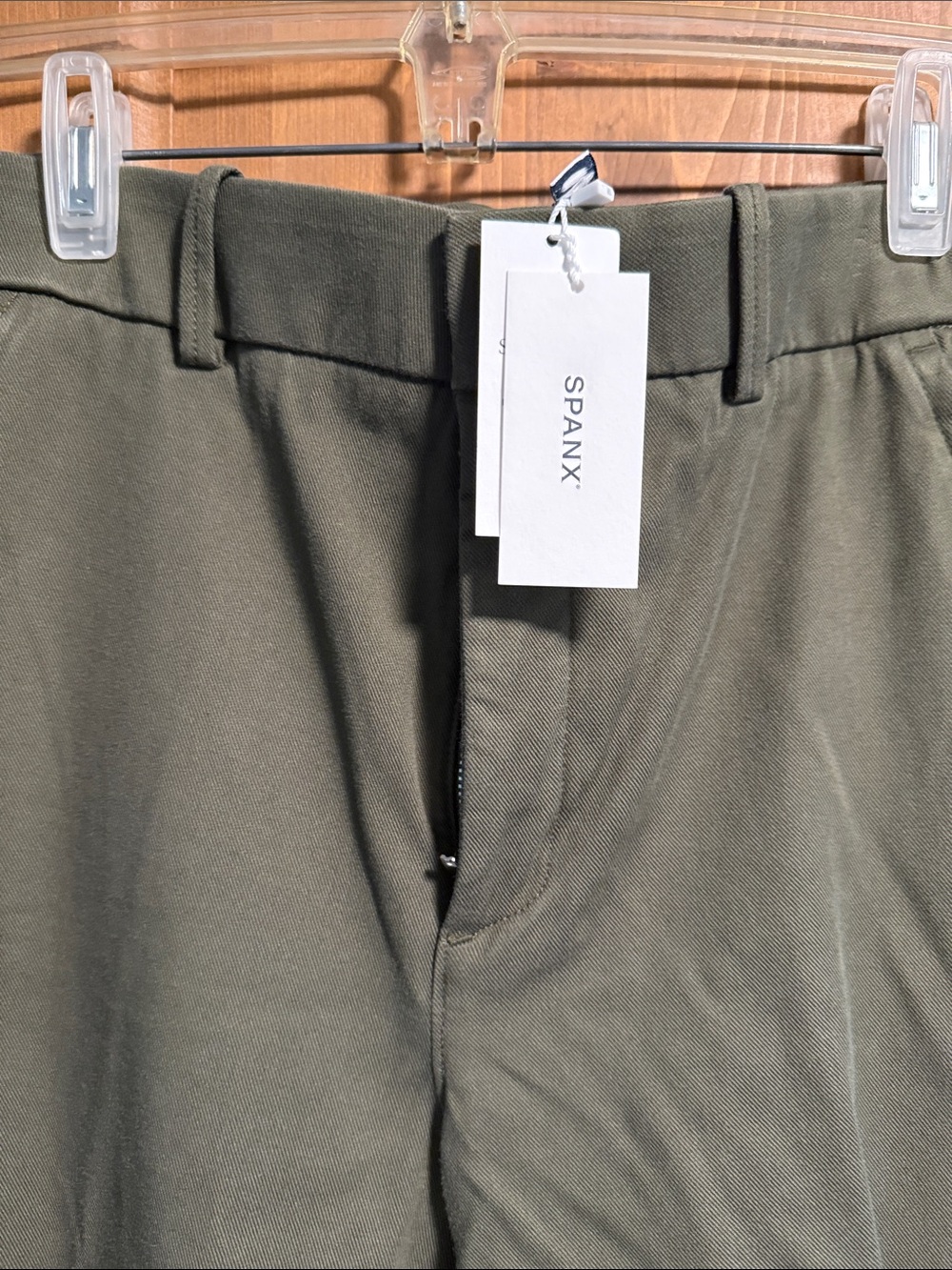 SPANX Olive stretch twill cropped wide leg pants -medium- new with tags